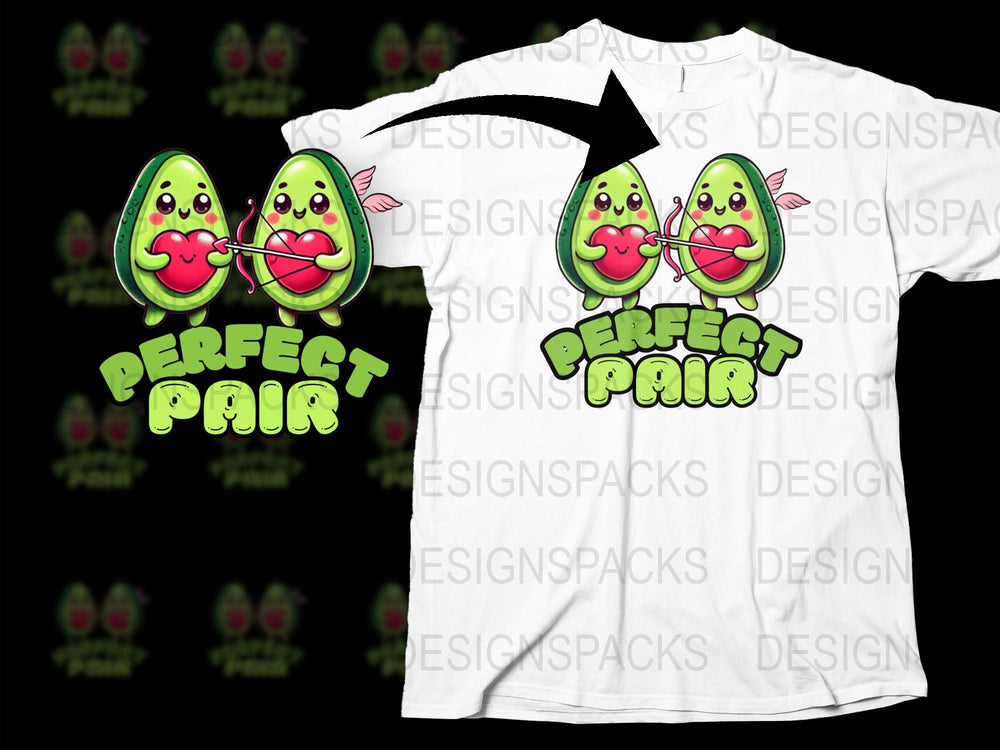 Cute Avocado T-Shirt, Perfect Pair Graphic Tee, Funny Couple Gift, Unisex Cotton Shirt