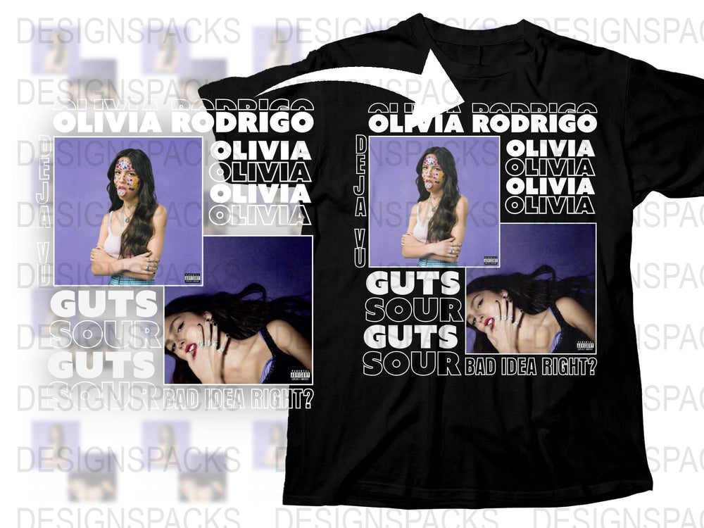 Olivia Rodrigo Sour Album T-Shirt, Black Graphic Tee, Music Fan Merch, Trendy Pop Culture Apparel