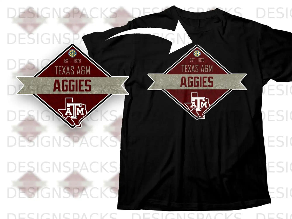 Texas A&M Aggies Belted Logo Graphic Tee Shirt