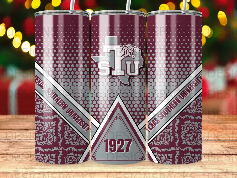 Texas Southern University SLU Tiger 1927 Maroon Gray tumbler product type