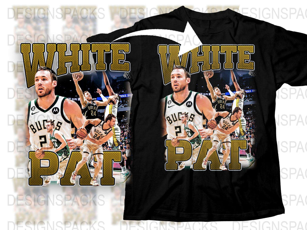 Pat White Bucks Basketball Player Graphic T-Shirt, Sports Fan Apparel, Unique Casual Wear, Collector's Item