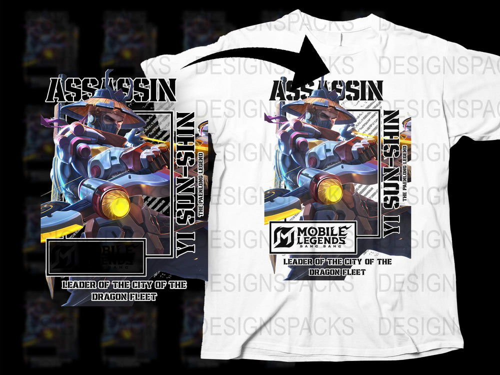 Mobile Legends Assassin Dragon T-shirt, Gaming Graphic Tee, Unisex White Shirt, Gamer Apparel