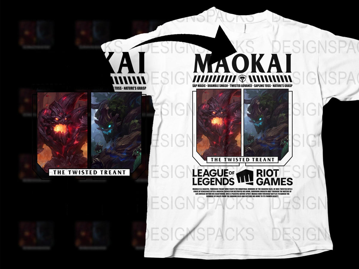 League of Legends Maokai T-Shirt, Twisted Treant Graphic Tee, Gamer Gift, Unisex White Shirt