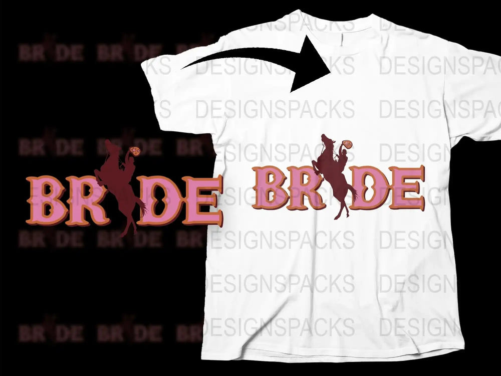 White T-Shirt with Red BRIDE Text and Dancing Couple Silhouette, Wedding Party Wear, Bridal Shower Gift