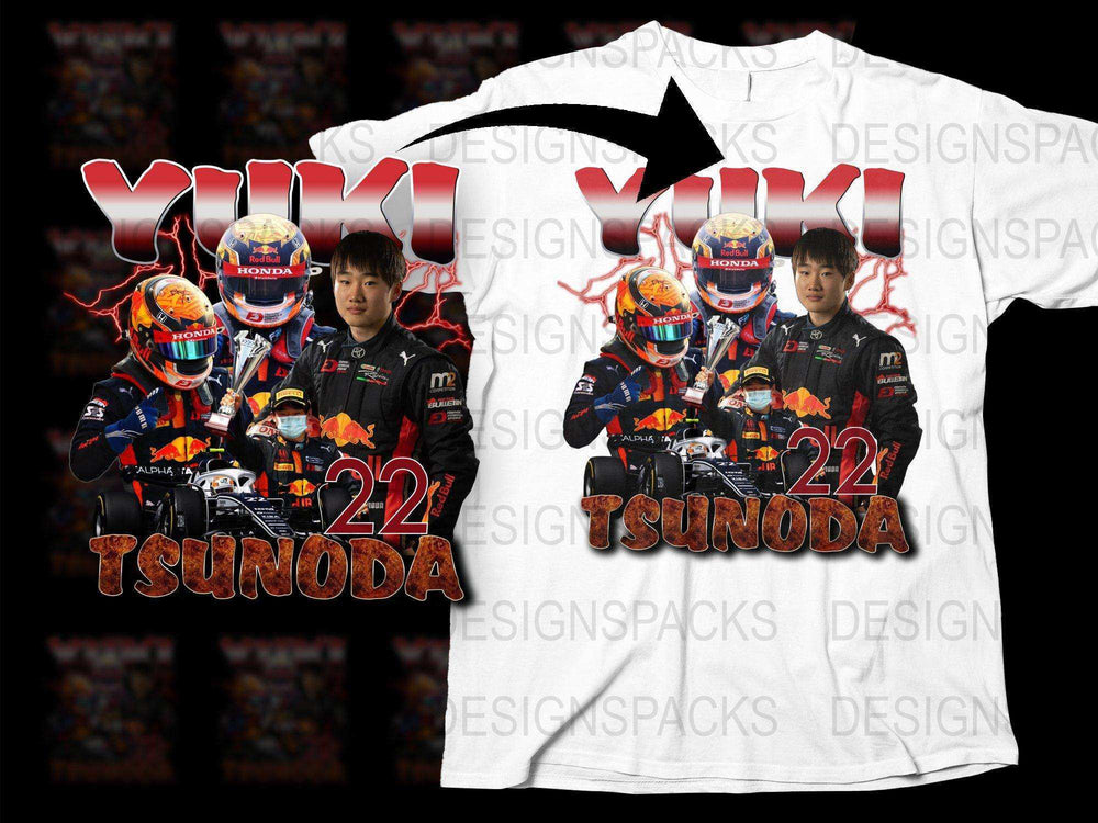 Yuki Tsunoda T-Shirt, Formula Racing Driver Graphic Tee, Honda F1 Fan Merch, Motorsport Apparel, Gift for Racing Enthusiasts