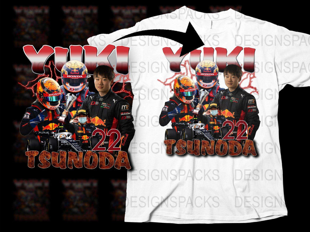 Yuki Tsunoda T-Shirt, Formula Racing Driver Graphic Tee, Honda F1 Fan Merch, Motorsport Apparel, Gift for Racing Enthusiasts