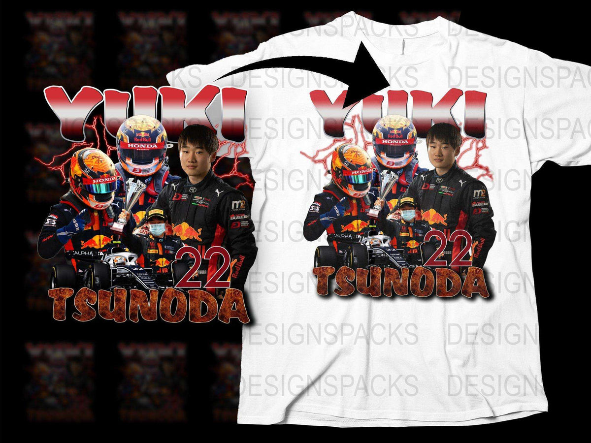 Yuki Tsunoda T-Shirt, Formula Racing Driver Graphic Tee, Honda F1 Fan Merch, Motorsport Apparel, Gift for Racing Enthusiasts