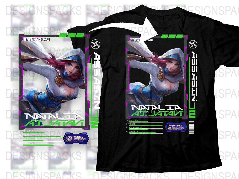 Mobile Legends Nautilus Nana T-Shirt, Vibrant Gaming Graphic Tee, Unisex Casual Wear