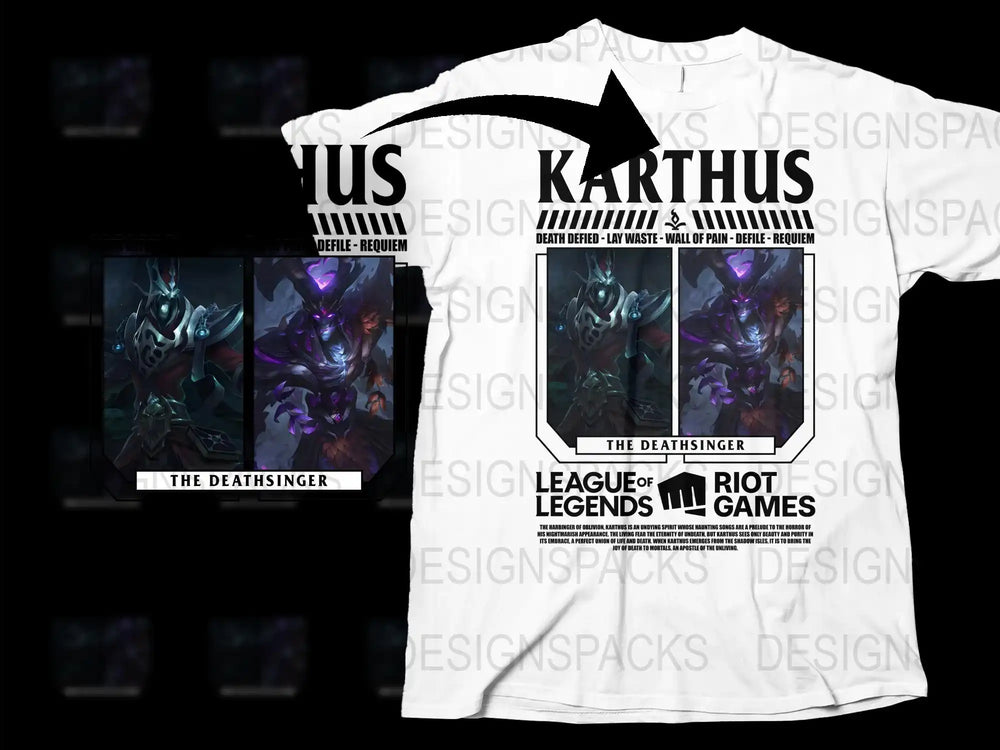League of Legends Karthus T-Shirt, The Death Singer Graphic Tee, Riot Games Merchandise