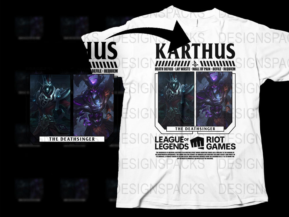 League of Legends Karthus T-Shirt, The Death Singer Graphic Tee, Riot Games Merchandise