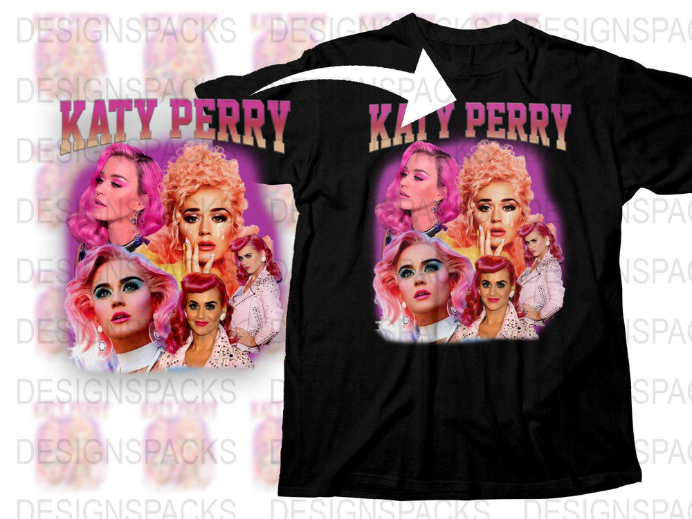 Katy Perry Graphic T-Shirt, Pop Music Fan Apparel, Vivid Colorful Design, Casual Fashion Wear