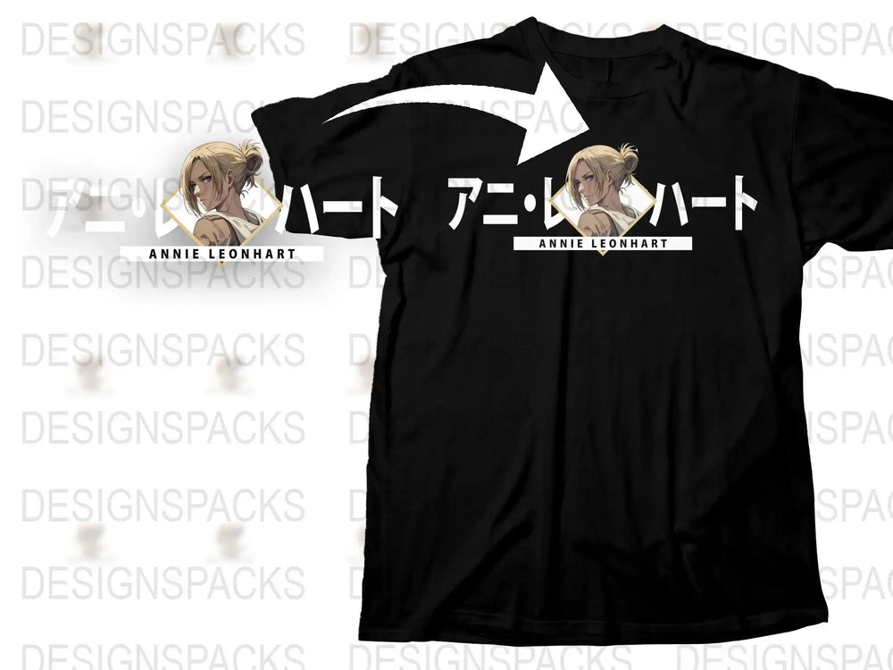 Attack on Titan Annie Leonhart Anime Graphic T-Shirt, Unisex Black Tee, Manga Character Apparel