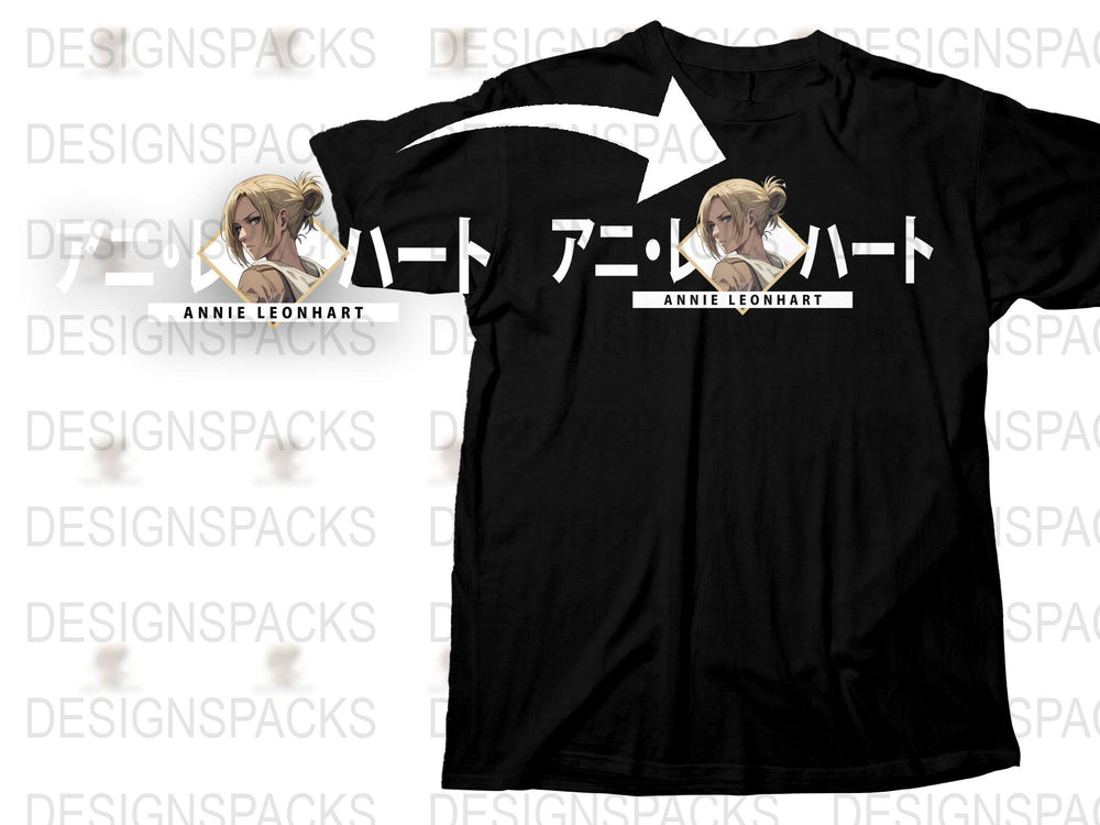 Attack on Titan Annie Leonhart Anime Graphic T-Shirt, Unisex Black Tee, Manga Character Apparel