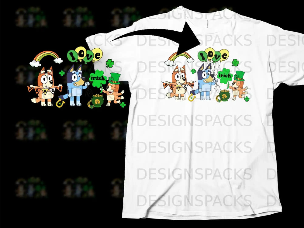 Bluey Bingo St Patrick Day Irish Shamrock Rainbow Love product type