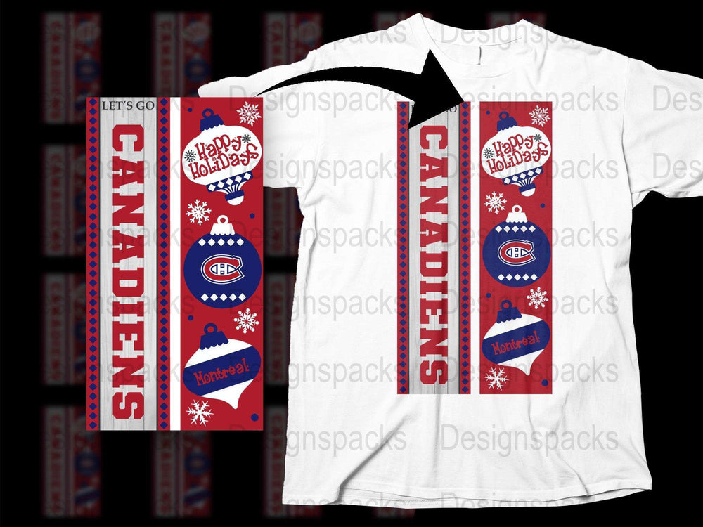 Montreal Canadiens Holiday Scarf and T-Shirt Set, Festive Winter Apparel, Hockey Fan Gift