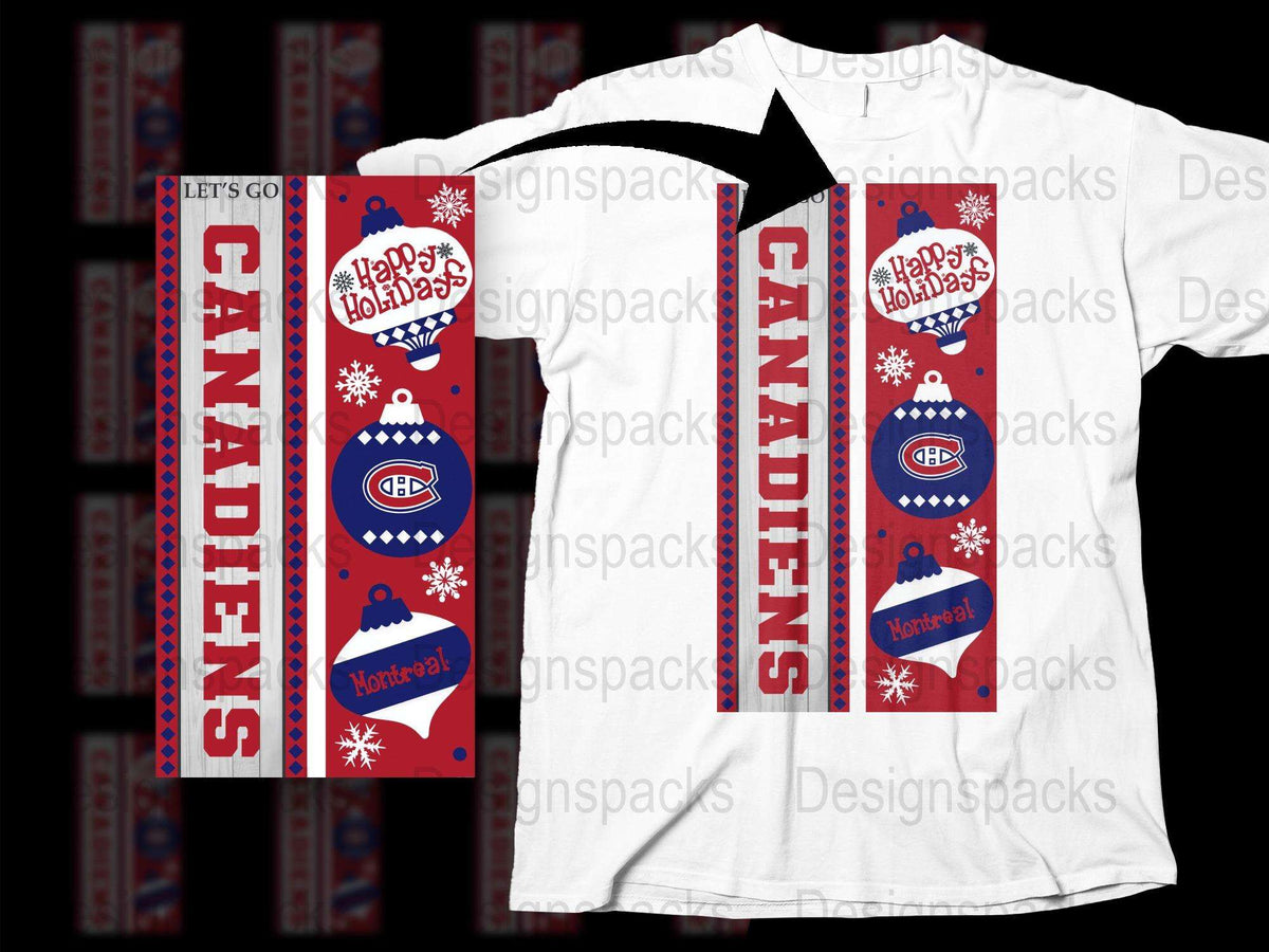 Montreal Canadiens Holiday Scarf and T-Shirt Set, Festive Winter Apparel, Hockey Fan Gift