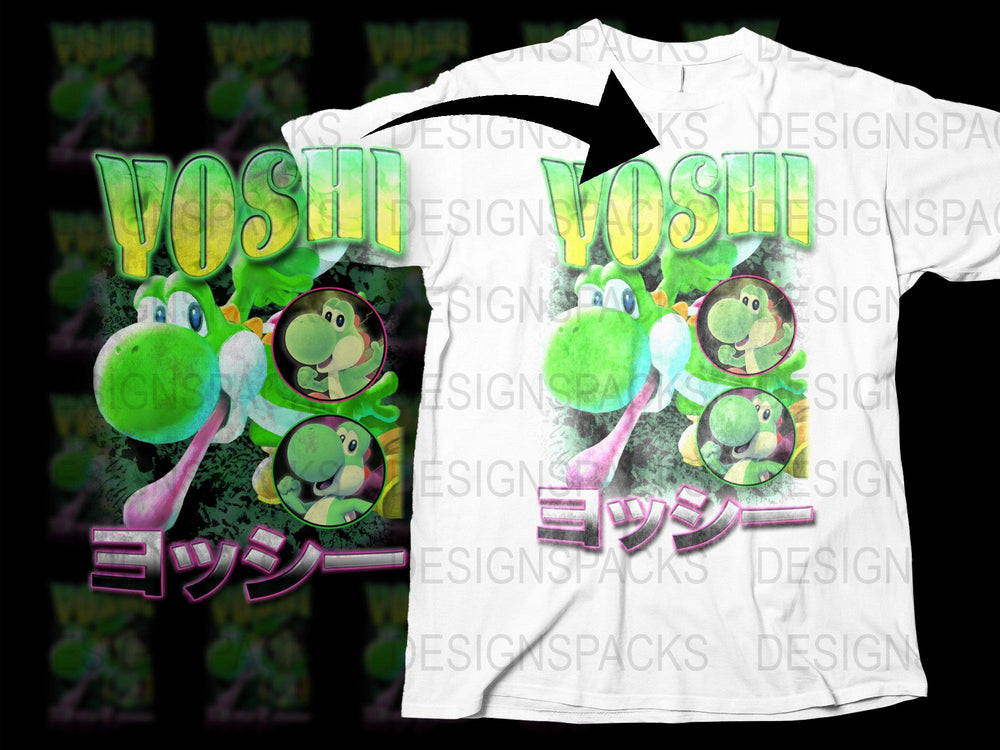 Yoshi Graphic T-Shirt, Colorful Nintendo Character Tee, Vintage Style Gamer Shirt, Unique Yoshi Fan Gift