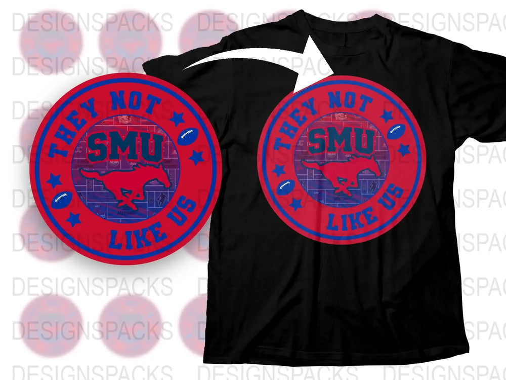 SMU Bulls Graphic T-Shirt, Red and Blue Vintage Sports Tee, Unisex Casual College Apparel