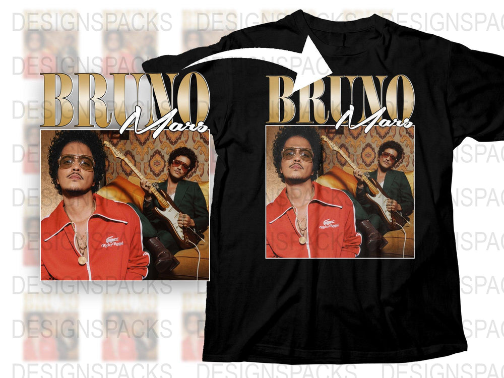 Bruno Mars Graphic T-Shirt, Vintage Pop Music Tee, Retro Singer Print, Casual Streetwear, Unisex Fashion Top, Gift for Fans