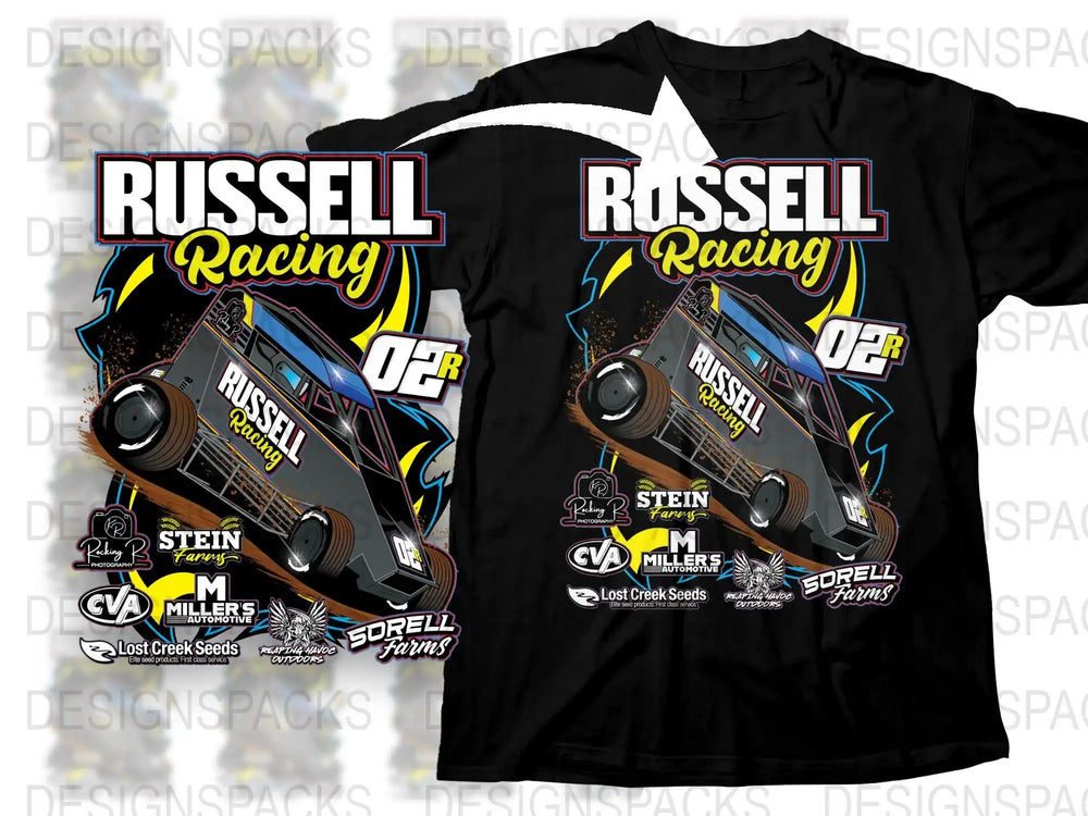 Russell Racing Graphic T-Shirt, Vintage Car Tee, Casual Streetwear, Unique Motorsport Shirt Design, Gift for Car Enthusiasts