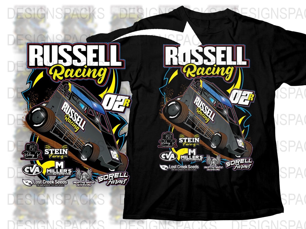 Russell Racing Graphic T-Shirt, Vintage Car Tee, Casual Streetwear, Unique Motorsport Shirt Design, Gift for Car Enthusiasts
