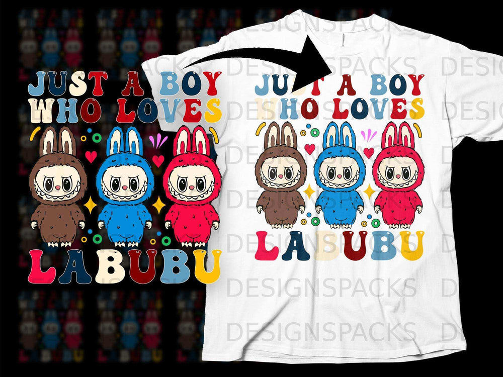 Just A Boy Who Loves Labubu Graphic Tee
