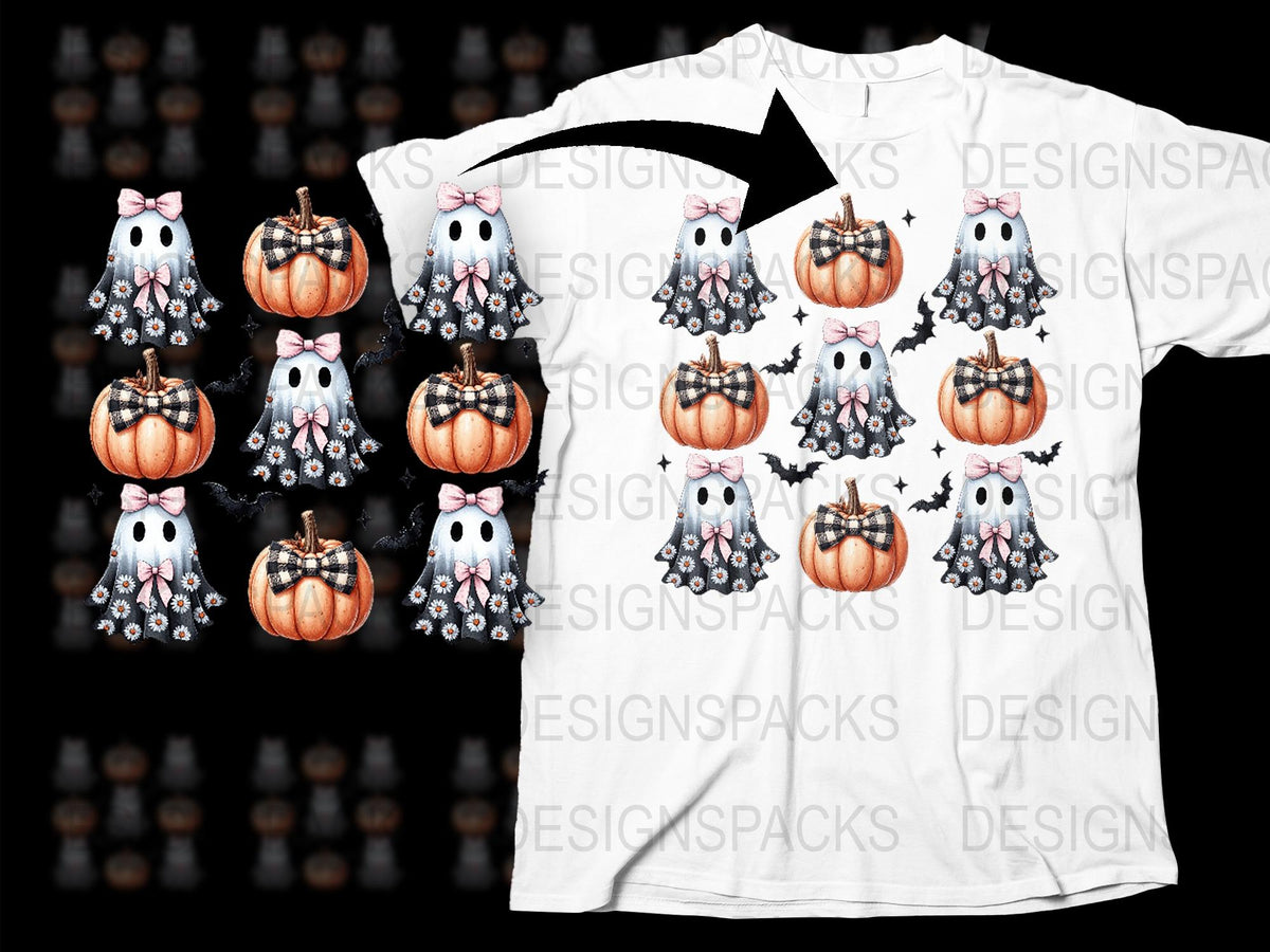 Halloween Ghost Pumpkin T-Shirt, Cute Spooky Graphic Tee, Fall Festival Apparel, Unisex October Fashion