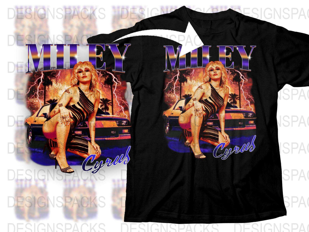 Retro Miley Cyrus T-Shirt, Vintage Pop Music Tee, 80s Style Graphic Top, Fan Merchandise, Gift Idea