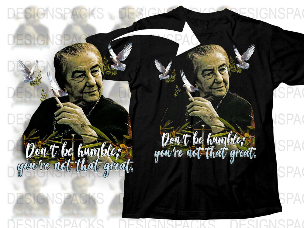 Graphic T-Shirt with Inspirational Quote, Elderly Woman, Doves, Unique Gift Idea, Casual Wear