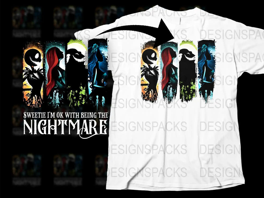 Colorful Nightmare Themed T-Shirt, Unique Graphic Horror Design Tee, Unisex Fashion Top