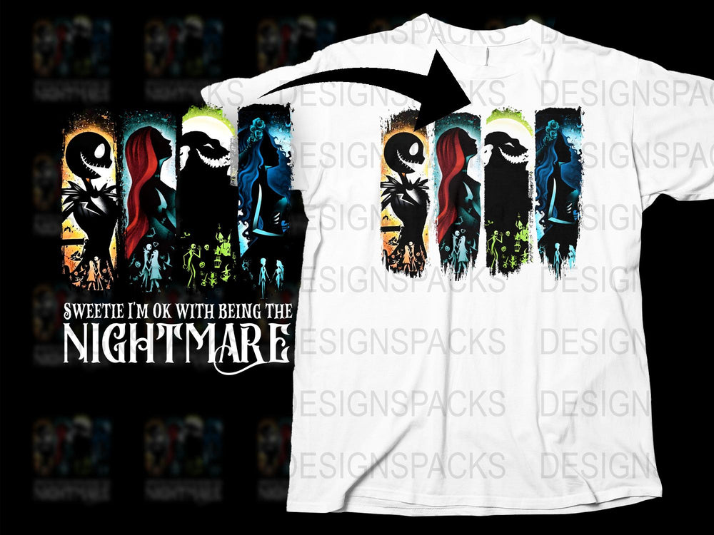 Colorful Nightmare Themed T-Shirt, Unique Graphic Horror Design Tee, Unisex Fashion Top