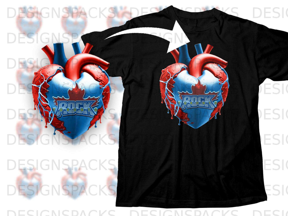 Toronto Rock Heart Graphic Design T-shirt