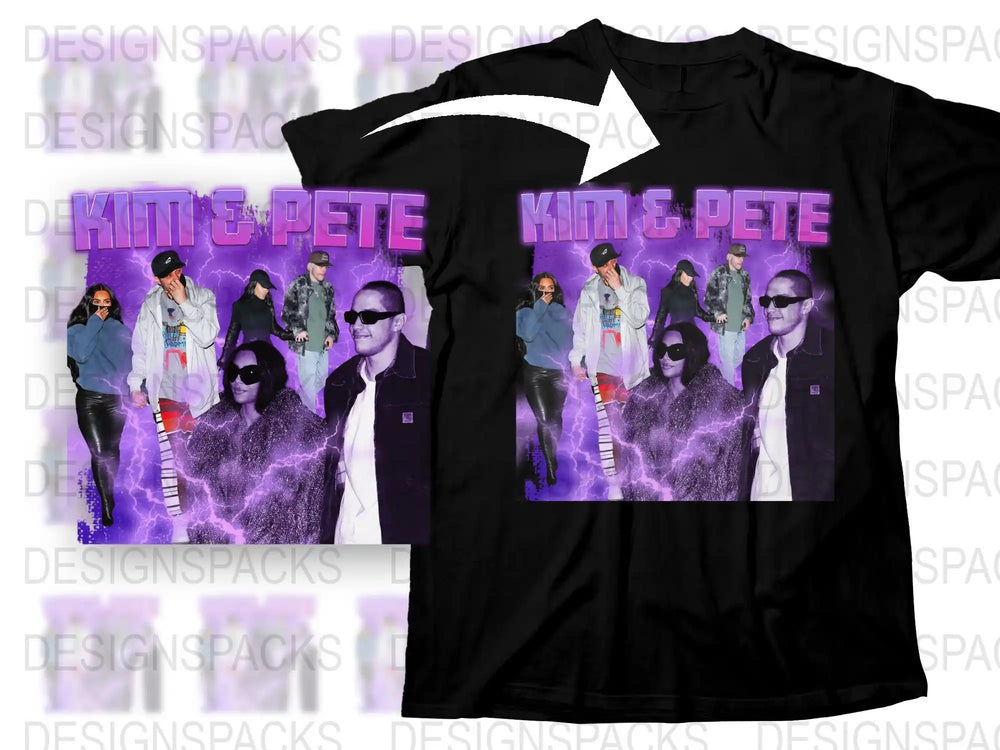Urban Fashion Group T-Shirt, Stylish Streetwear Graphic Tee, Trendy Purple and Black Design