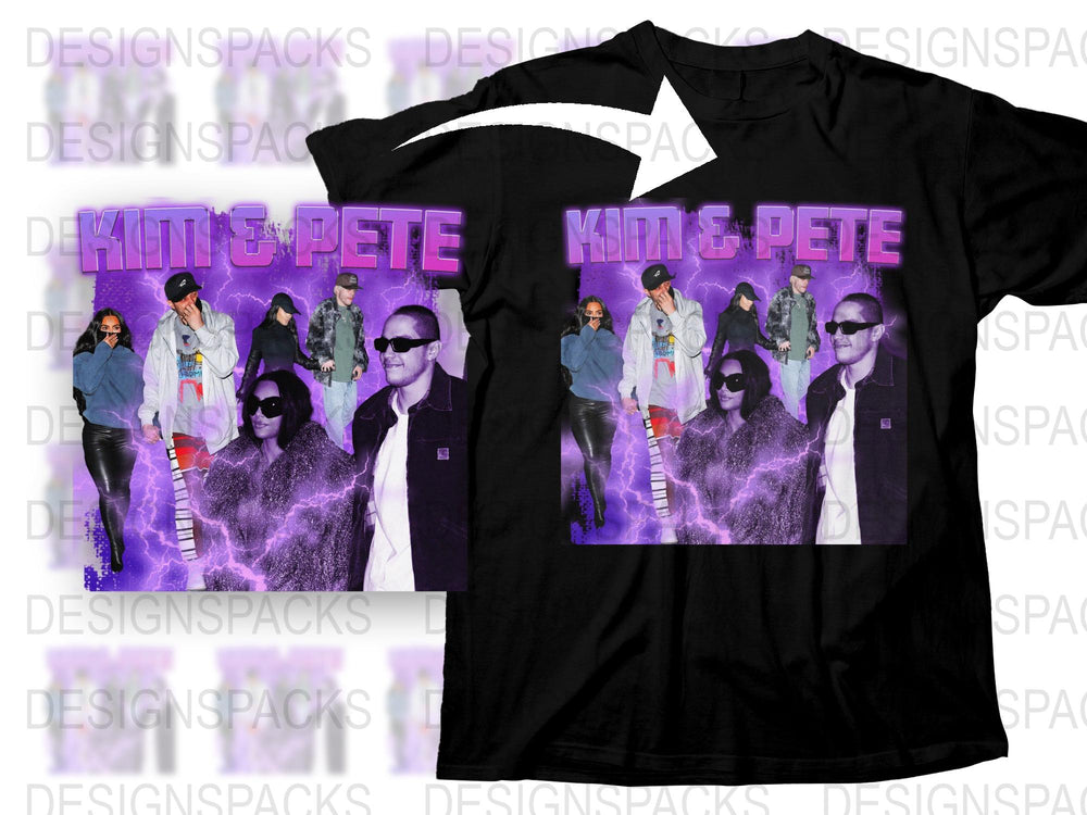 Urban Fashion Group T-Shirt, Stylish Streetwear Graphic Tee, Trendy Purple and Black Design