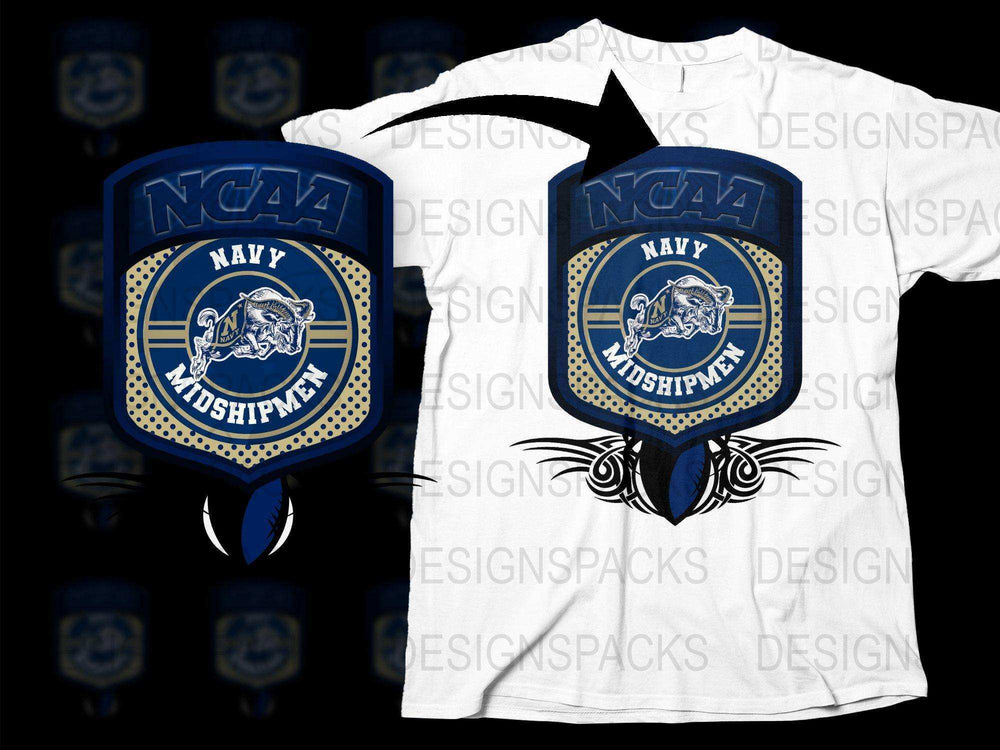 NCAA Navy Midshipmen Foam Finger and T-Shirt Combo, Sports Fan Gear, Collegiate Navy Pride Merchandise