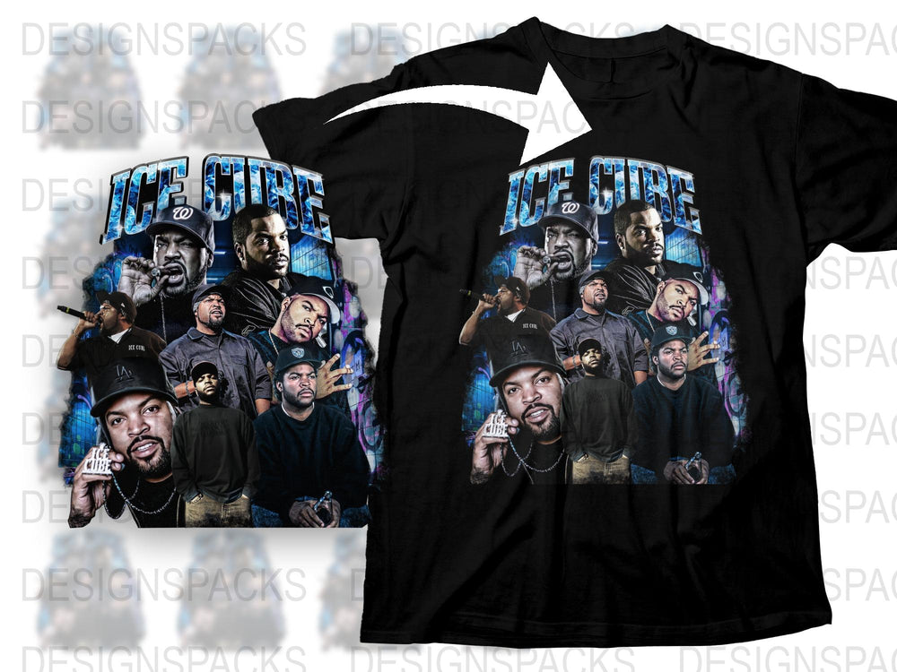 Ice Cube Rap Legends Graphic T-Shirt, Hip Hop Icon Merch, Vintage Style Music Tee, Fan Gift Idea