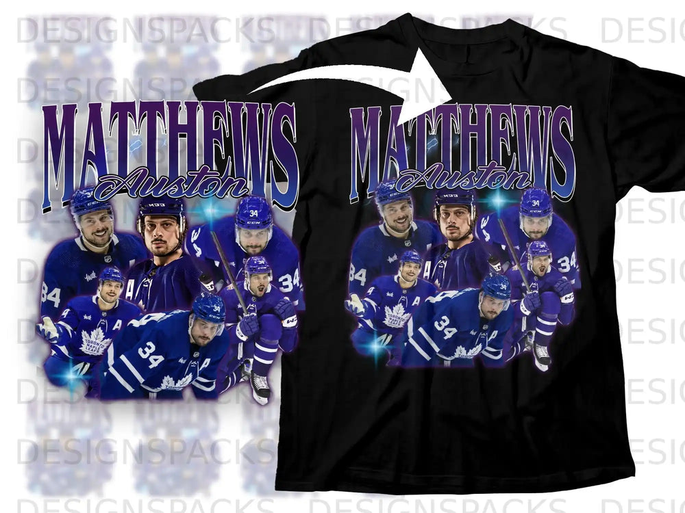 Auston Matthews Toronto Maple Leafs jersey with player photo montage.
