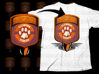 Clemson Tigers NCAA Football Fan T-Shirt, Orange Paw Print Graphic Tee, College Sports Apparel
