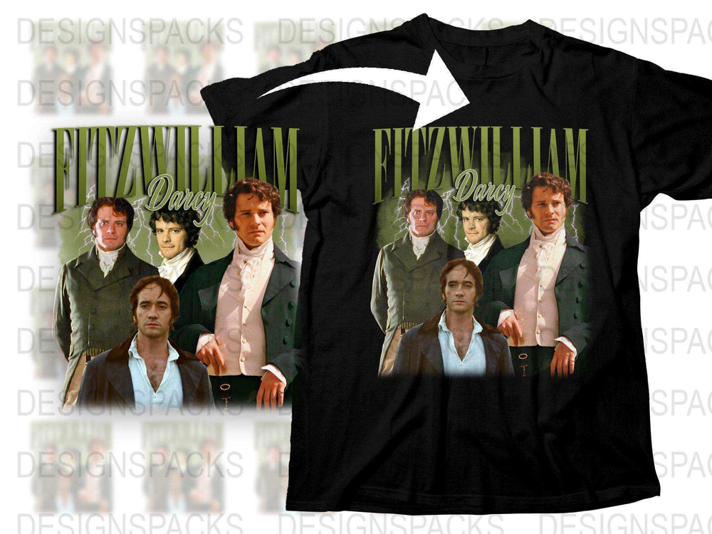 Fitzwilliam Darcy Shirt, Pride and Prejudice Fan Apparel, Literary Gift T-Shirt, Mr. Darcy Collage Tee, Book Lovers Clothing
