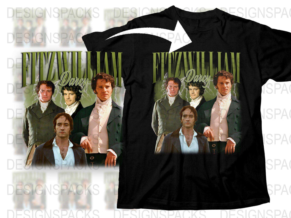 Fitzwilliam Darcy Shirt, Pride and Prejudice Fan Apparel, Literary Gift T-Shirt, Mr. Darcy Collage Tee, Book Lovers Clothing