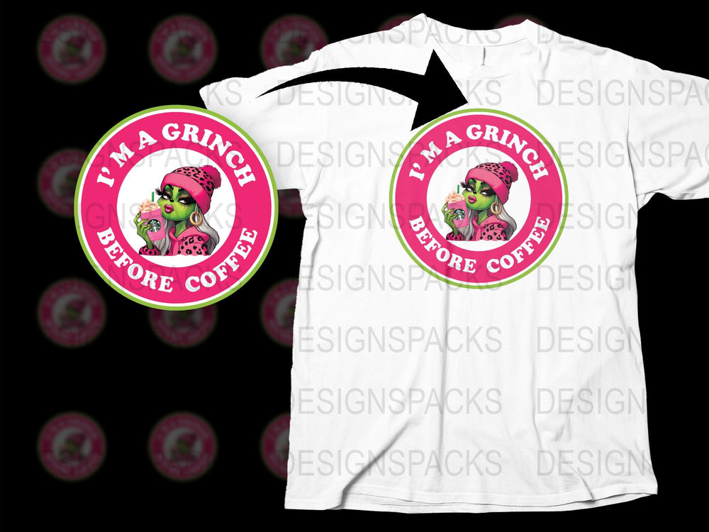 Grinch Before Coffee T-Shirt, Funny Christmas Gift, Holiday Humor Tee, Festive Winter Apparel