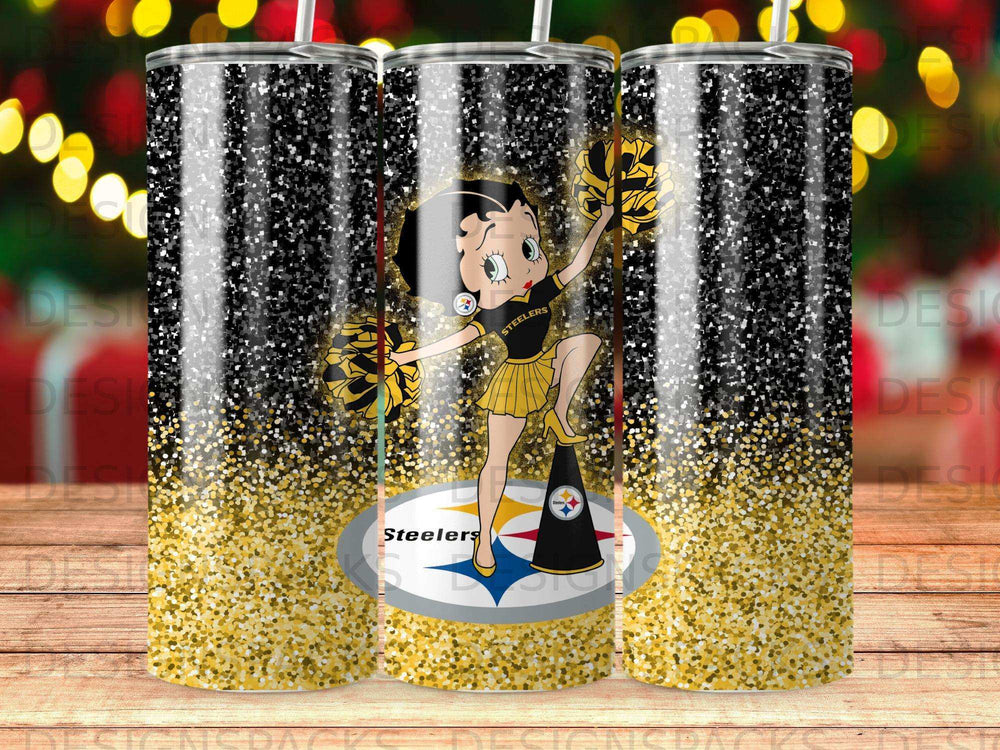 Betty Boop as a cheerleader for the Pittsburgh Steelers.