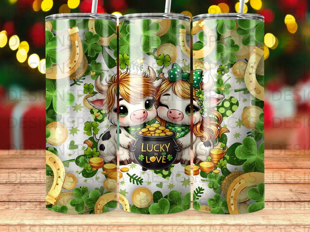 Cute Cows Lucky In Love St Patrick Day Shamrocks Gold Coins product type