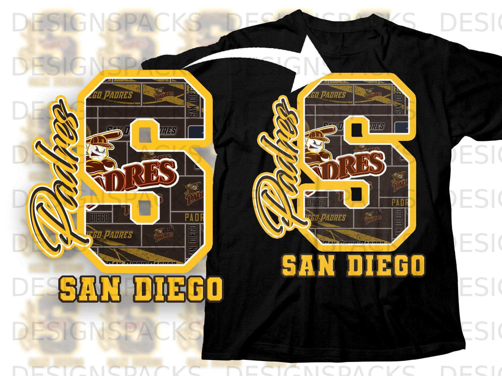 San Diego Padres S Logo Graphic Black Shirt