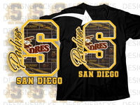 Load image into Gallery viewer, San Diego Padres S Logo Graphic Black Shirt
