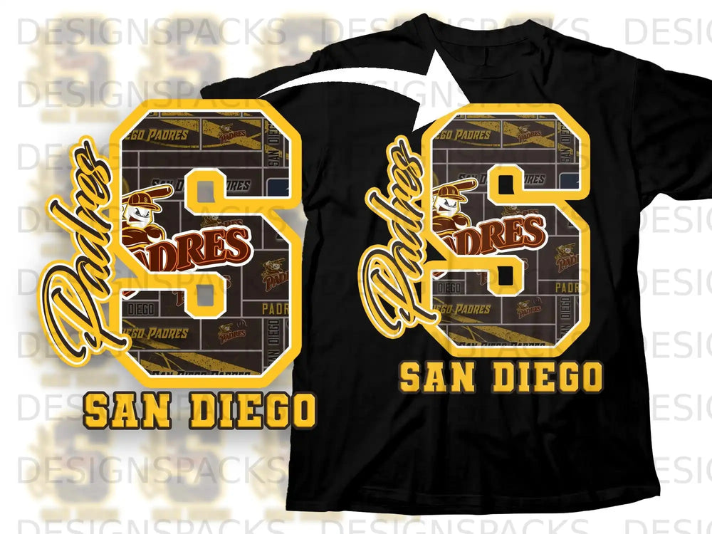 San Diego Padres S Logo Graphic Black Shirt