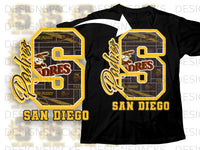 Load image into Gallery viewer, San Diego Padres S Logo Graphic Black Shirt

