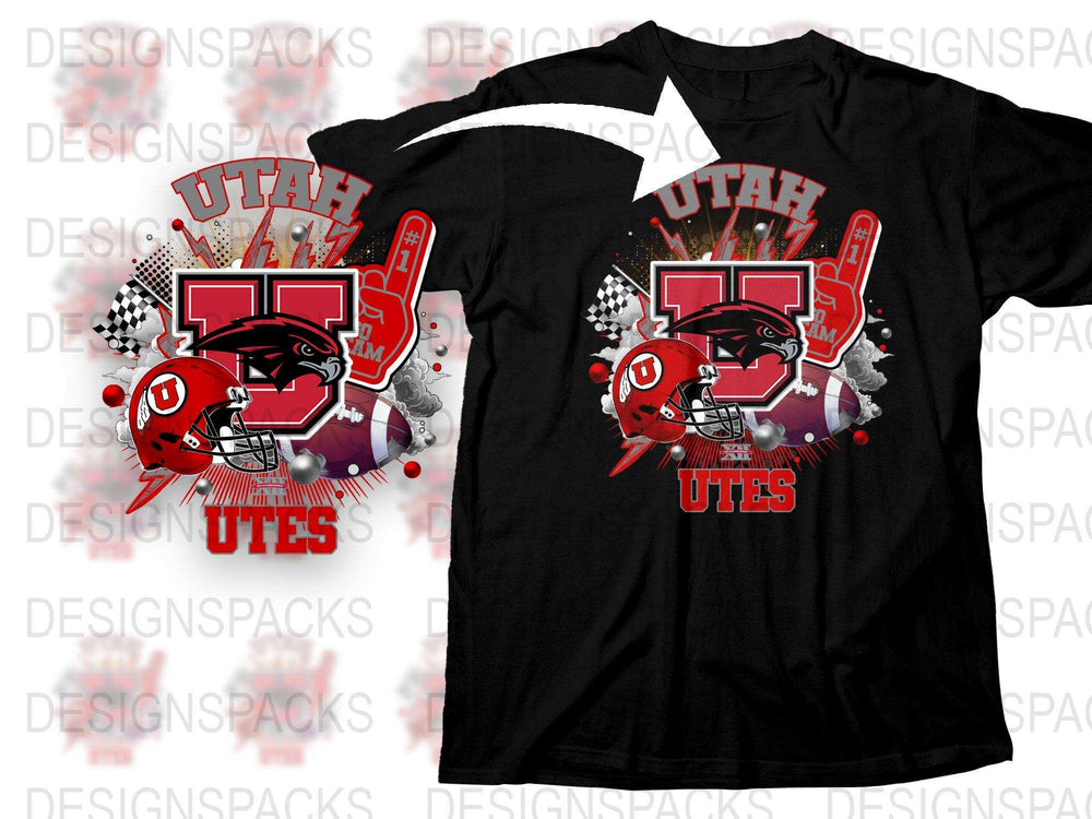 Utah Utes Graphic T-Shirt, College Football Fan Apparel, Retro Design, Trendy Sports Tee, Unisex Fashion