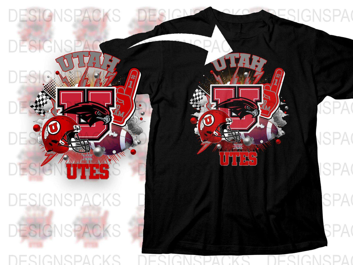 Utah Utes Graphic T-Shirt, College Football Fan Apparel, Retro Design, Trendy Sports Tee, Unisex Fashion