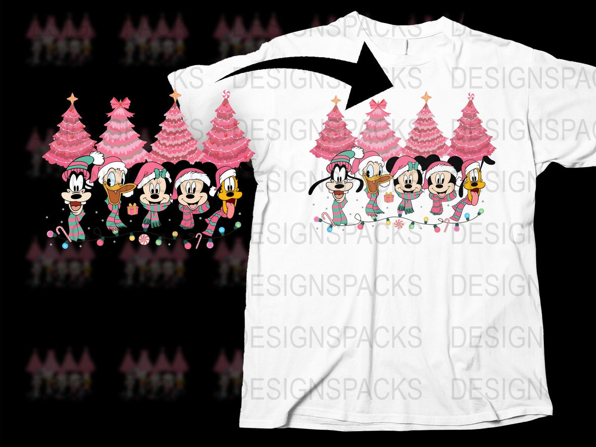 Disney Christmas T-Shirt, Festive Mickey Friends Tee, Holiday Family Matching Shirts, Kids and Adults Sizes Available